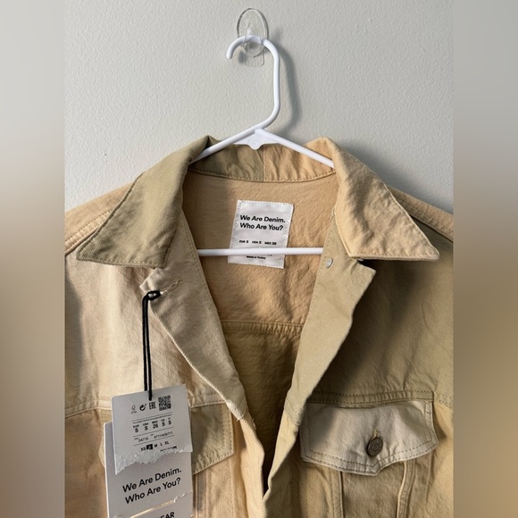 Jacket sand-colored patchwork denim by Pull & Bear, Size S, new with tag - Picture 11 of 16